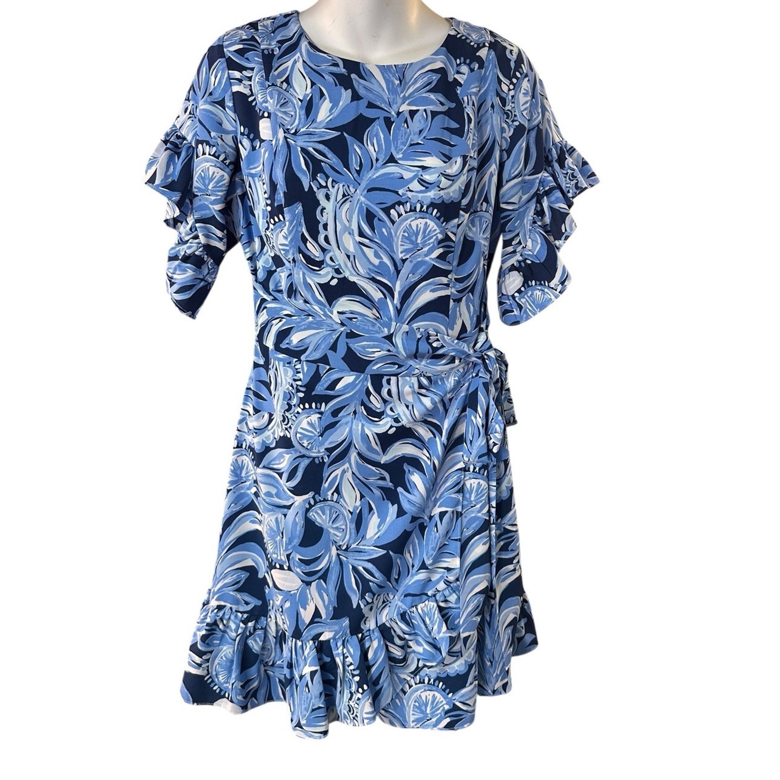 Lilly Pulitzer Darlah Dress Size 2 High Tide Navy You’re The Zest Blue Wrap
